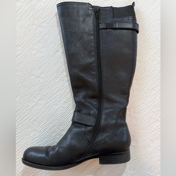 Naturalizer Wide Calf Riding Boots Black Leather size 8 chunky - Picture 10 of 15